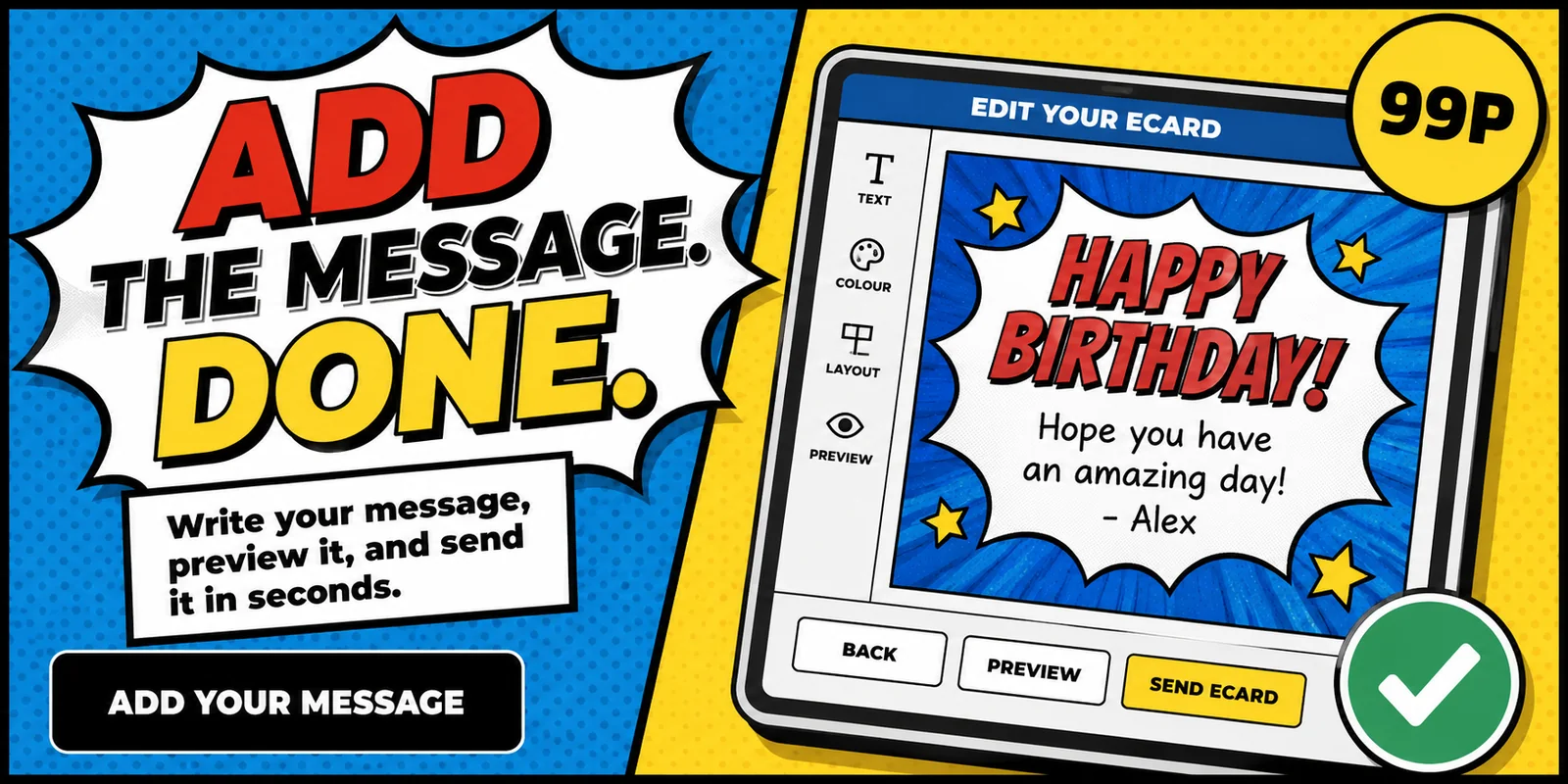 Any card on the Bold Types site works as a 99p eCard